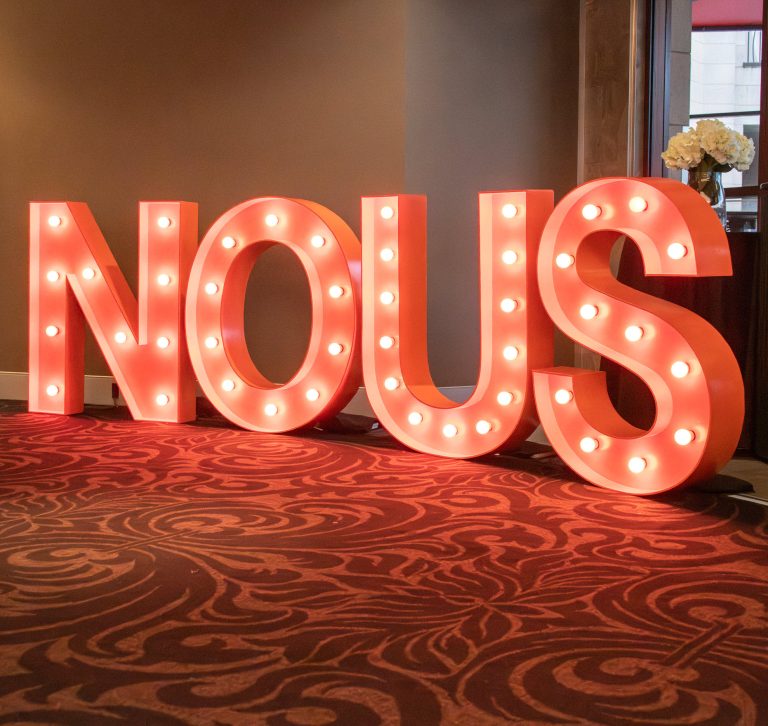 NOUS Large Light Up Letters at their Corporate Event