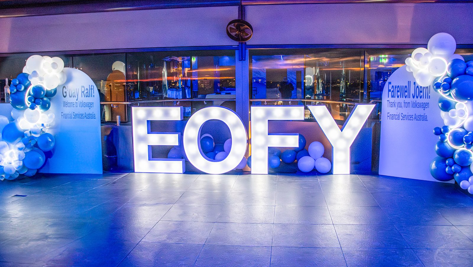 Light up letters for EOFY events that people remember